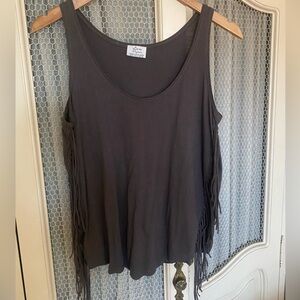 Zara tank top fringe color gray size S